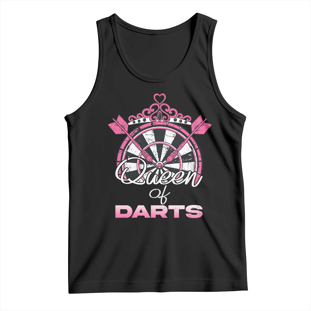 Queen Of Darts Tank Top Funny Dart Gift For Women TS12 Black Print Your Wear
