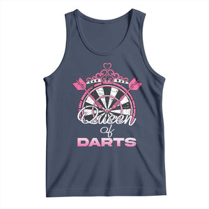 Queen Of Darts Tank Top Funny Dart Gift For Women TS12 Navy Print Your Wear