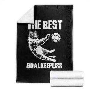 The Best Cat Goalkeeper Throw Blanket Soccer Player Gift TS12 Black Print Your Wear