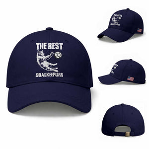 The Best Cat Goalkeeper Baseball Cap Soccer Player Gift TS12 Baseball Cap Universal Fit Dark Blue Print Your Wear