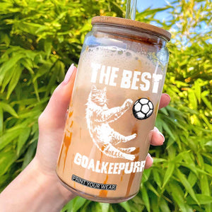 The Best Cat Goalkeeper Glass Can Soccer Player Gift TS12 Black Print Your Wear