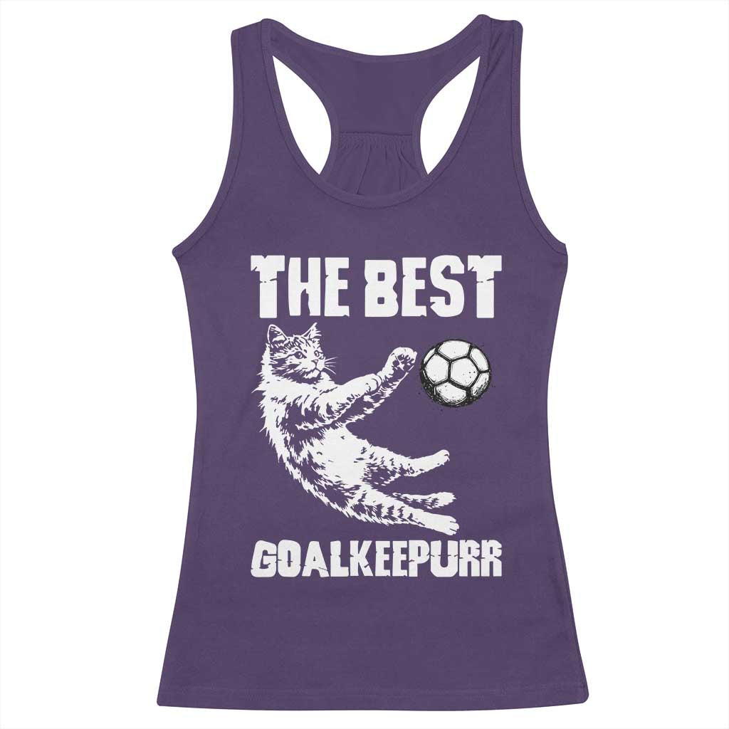 The Best Cat Goalkeeper Racerback Tank Top Soccer Player Gift TS12 Purple Print Your Wear