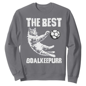 The Best Cat Goalkeeper Sweatshirt Soccer Player Gift TS12 Charcoal Print Your Wear