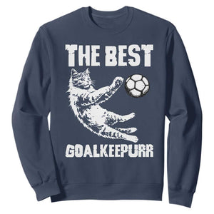 The Best Cat Goalkeeper Sweatshirt Soccer Player Gift TS12 Navy Print Your Wear