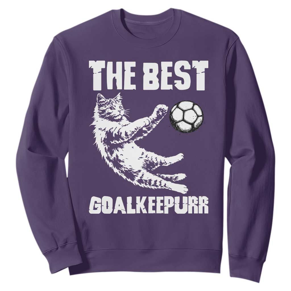 The Best Cat Goalkeeper Sweatshirt Soccer Player Gift TS12 Purple Print Your Wear