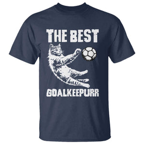 The Best Cat Goalkeeper T Shirt Soccer Player Gift TS12 Navy Print Your Wear