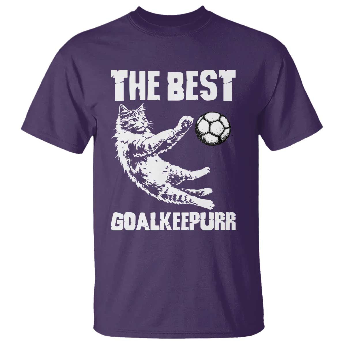 The Best Cat Goalkeeper T Shirt Soccer Player Gift TS12 Purple Print Your Wear