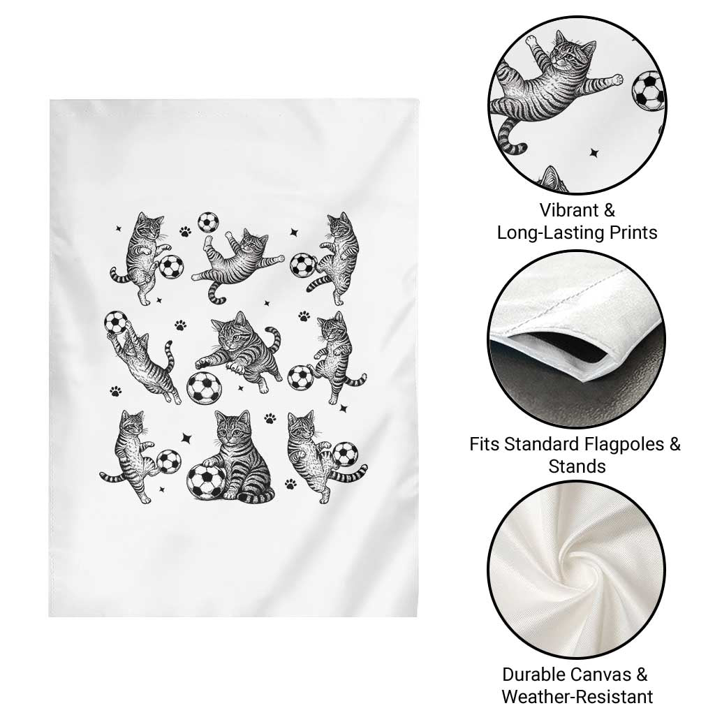 Funny Cat Soccer Player Garden Flag Gift For Soccer Lovers TS12 Print Your Wear