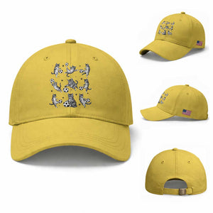 Funny Cat Soccer Player Baseball Cap Gift For Soccer Lovers TS12 Baseball Cap Universal Fit Yellow Print Your Wear