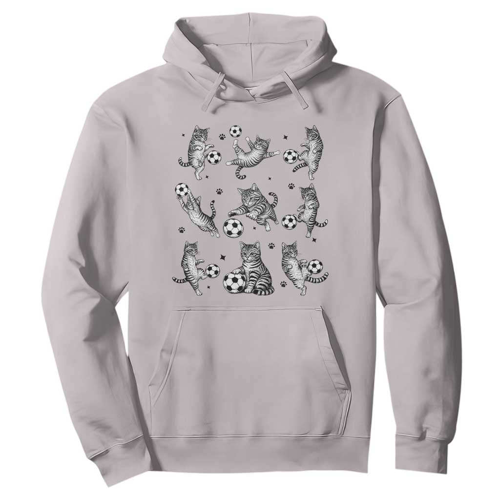 Funny Cat Soccer Player Hoodie Gift For Soccer Lovers TS12 Ice Gray Print Your Wear