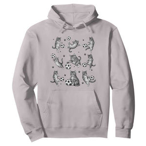 Funny Cat Soccer Player Hoodie Gift For Soccer Lovers TS12 Ice Gray Print Your Wear