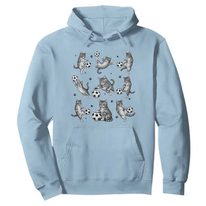 Funny Cat Soccer Player Hoodie Gift For Soccer Lovers TS12 Light Blue Print Your Wear