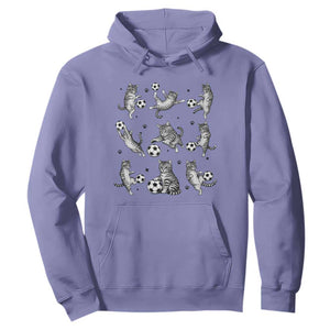 Funny Cat Soccer Player Hoodie Gift For Soccer Lovers TS12 Violet Print Your Wear