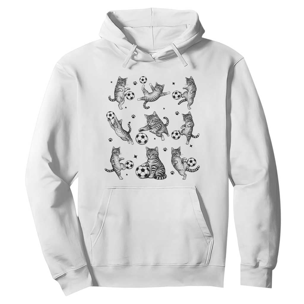 Funny Cat Soccer Player Hoodie Gift For Soccer Lovers TS12 White Print Your Wear