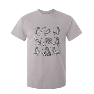 Funny Cat Soccer Player T Shirt For Kid Gift For Soccer Lovers TS12 Ice Gray Print Your Wear