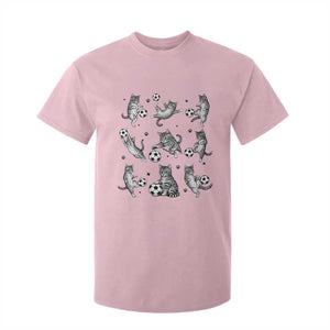 Funny Cat Soccer Player T Shirt For Kid Gift For Soccer Lovers TS12 Light Pink Print Your Wear