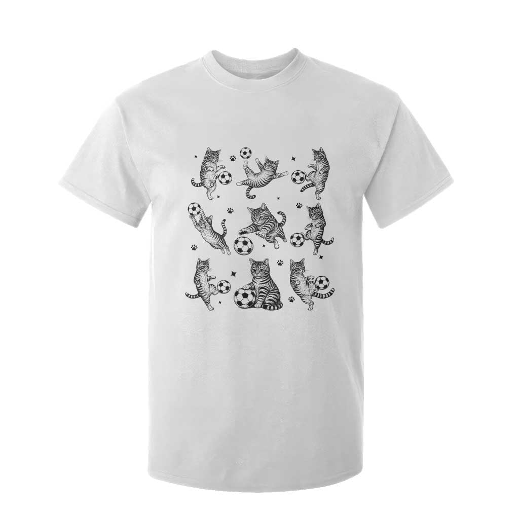 Funny Cat Soccer Player T Shirt For Kid Gift For Soccer Lovers TS12 White Print Your Wear