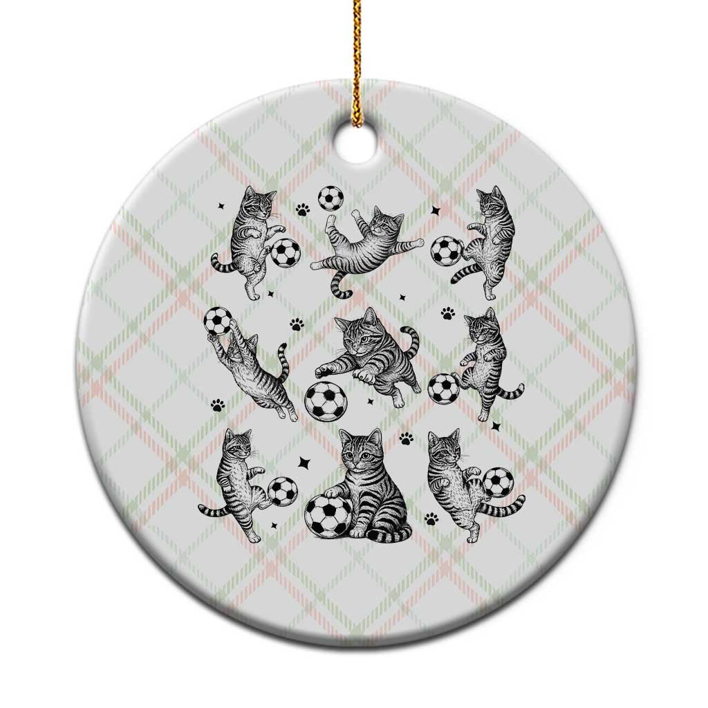 Funny Cat Soccer Player Ceramic Ornament Gift For Soccer Lovers TS12 1pc Christmas Plaid Print Your Wear