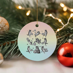 Funny Cat Soccer Player Ceramic Ornament Gift For Soccer Lovers TS12 1pc Pastel Print Your Wear