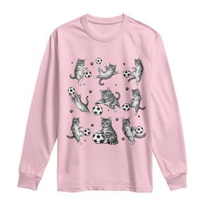 Funny Cat Soccer Player Long Sleeve Shirt Gift For Soccer Lovers TS12 Light Pink Print Your Wear