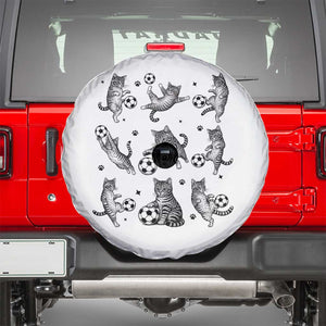 Funny Cat Soccer Player Spare Tire Cover Gift For Soccer Lovers TS12 White Print Your Wear