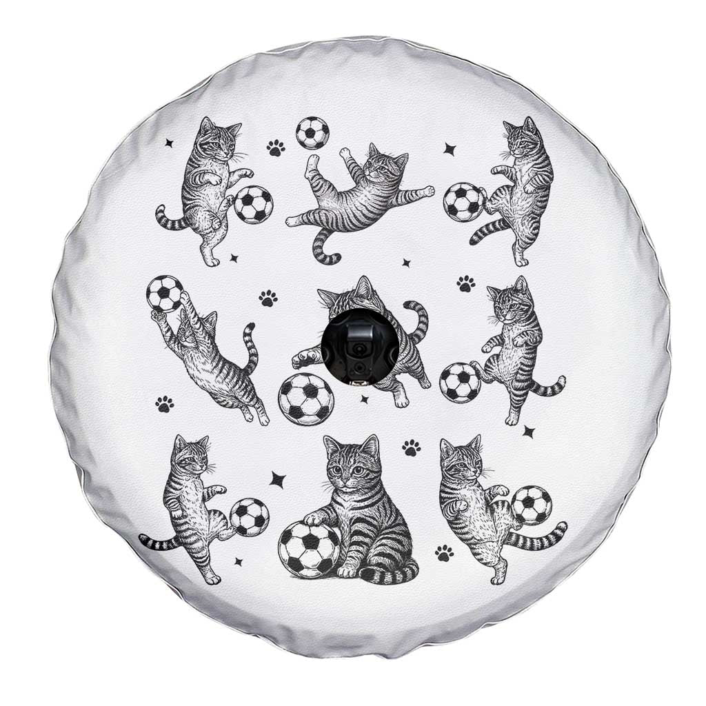 Funny Cat Soccer Player Spare Tire Cover Gift For Soccer Lovers TS12 Print Your Wear