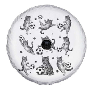 Funny Cat Soccer Player Spare Tire Cover Gift For Soccer Lovers TS12 Print Your Wear