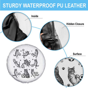 Funny Cat Soccer Player Spare Tire Cover Gift For Soccer Lovers TS12 Print Your Wear