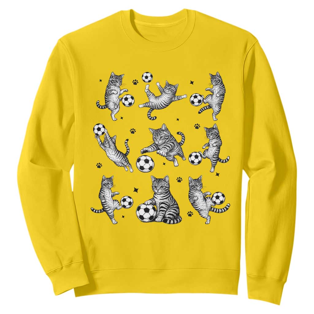 Funny Cat Soccer Player Sweatshirt Gift For Soccer Lovers TS12 Daisy Print Your Wear