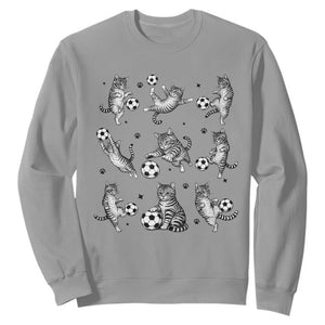 Funny Cat Soccer Player Sweatshirt Gift For Soccer Lovers TS12 Sport Gray Print Your Wear