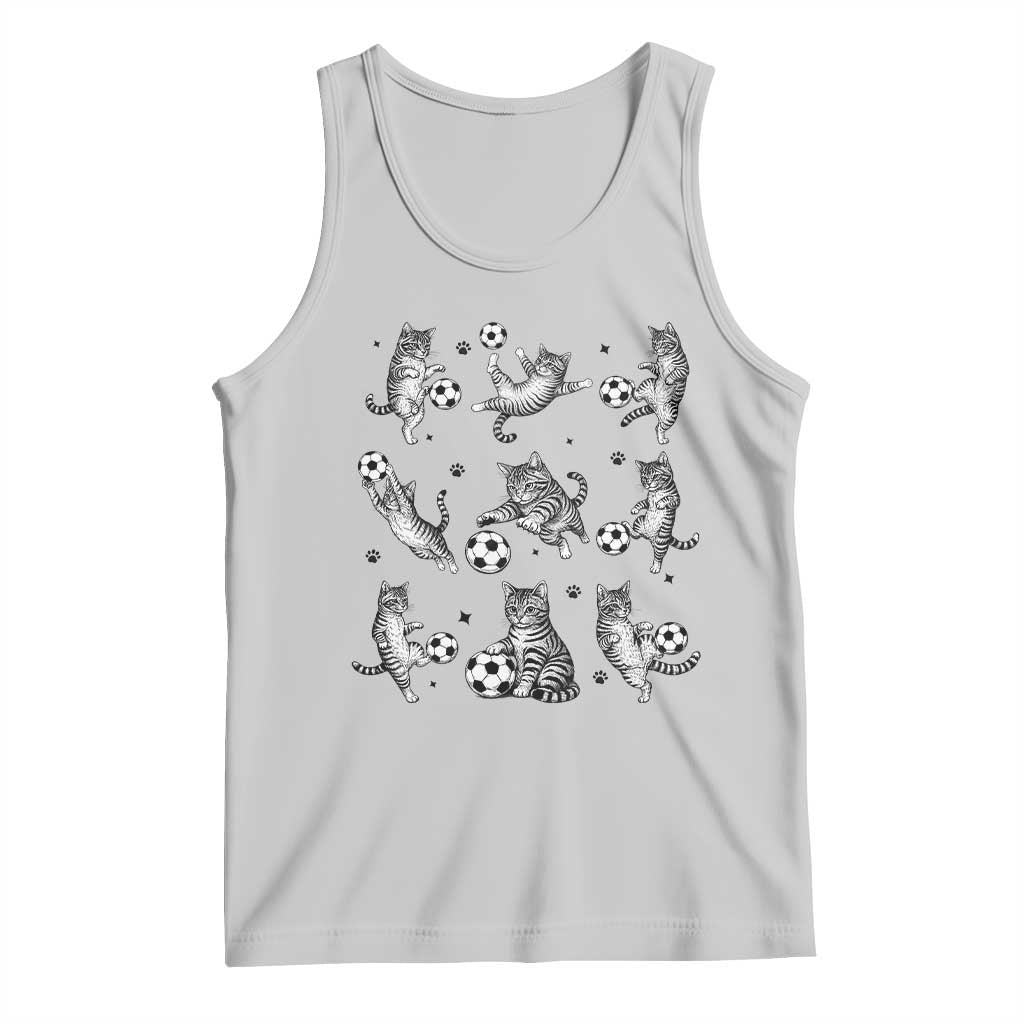 Funny Cat Soccer Player Tank Top Gift For Soccer Lovers TS12 Ash Print Your Wear