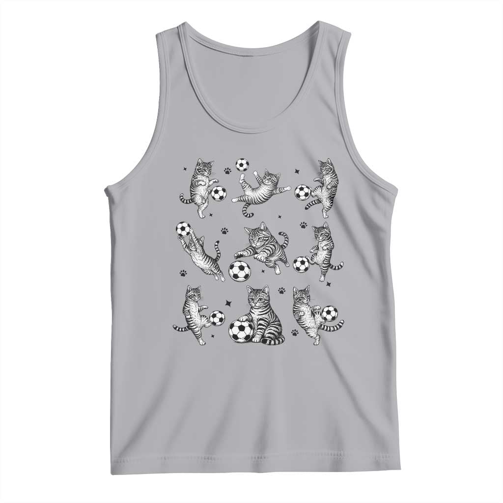 Funny Cat Soccer Player Tank Top Gift For Soccer Lovers TS12 Athletic Heather Print Your Wear