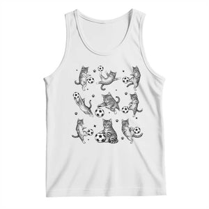 Funny Cat Soccer Player Tank Top Gift For Soccer Lovers TS12 White Print Your Wear