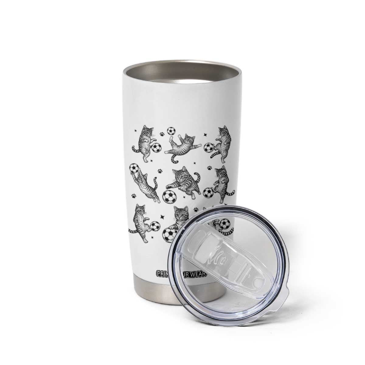 Funny Cat Soccer Player Tumbler Cup Gift For Soccer Lovers TS12 Print Your Wear