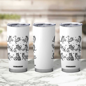 Funny Cat Soccer Player Tumbler Cup Gift For Soccer Lovers TS12 Print Your Wear