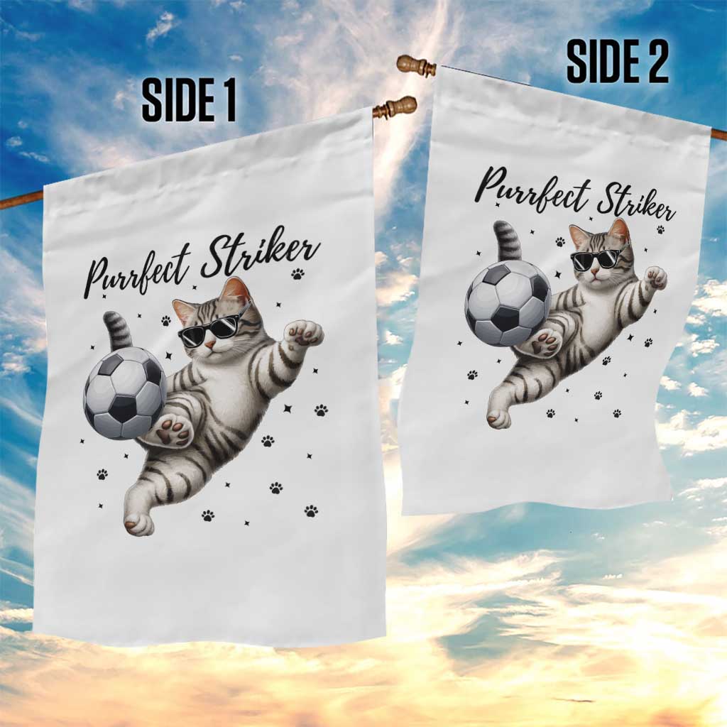 Purrfect Striker Garden Flag Funny Cat Soccer Player Gift TS12 Print Your Wear
