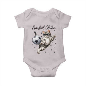Purrfect Striker Baby Onesie Funny Cat Soccer Player Gift TS12 Ice Gray Print Your Wear