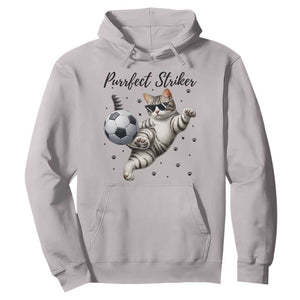 Purrfect Striker Hoodie Funny Cat Soccer Player Gift TS12 Ice Gray Print Your Wear