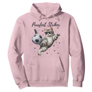 Purrfect Striker Hoodie Funny Cat Soccer Player Gift TS12 Light Pink Print Your Wear