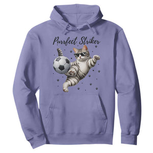 Purrfect Striker Hoodie Funny Cat Soccer Player Gift TS12 Violet Print Your Wear