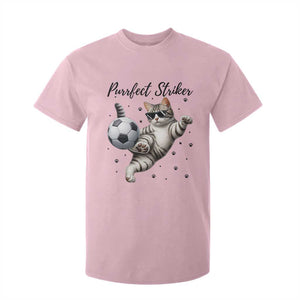 Purrfect Striker T Shirt For Kid Funny Cat Soccer Player Gift TS12 Light Pink Print Your Wear