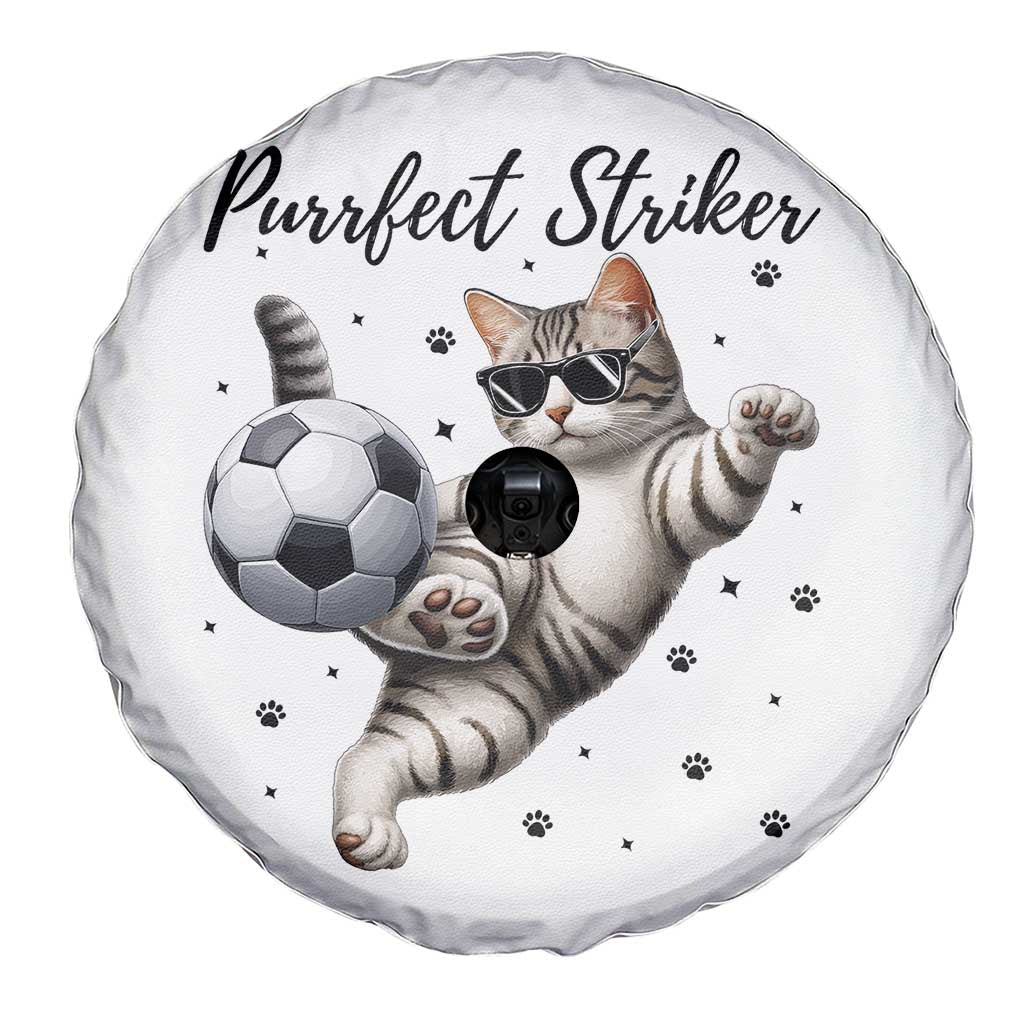 Purrfect Striker Spare Tire Cover Funny Cat Soccer Player Gift TS12 Print Your Wear