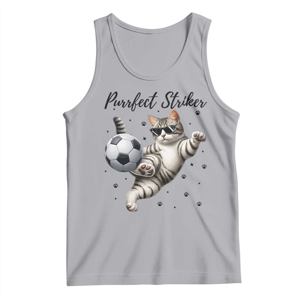 Purrfect Striker Tank Top Funny Cat Soccer Player Gift TS12 Athletic Heather Print Your Wear