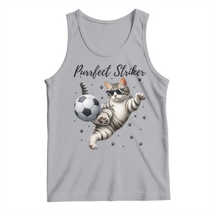 Purrfect Striker Tank Top Funny Cat Soccer Player Gift TS12 Athletic Heather Print Your Wear