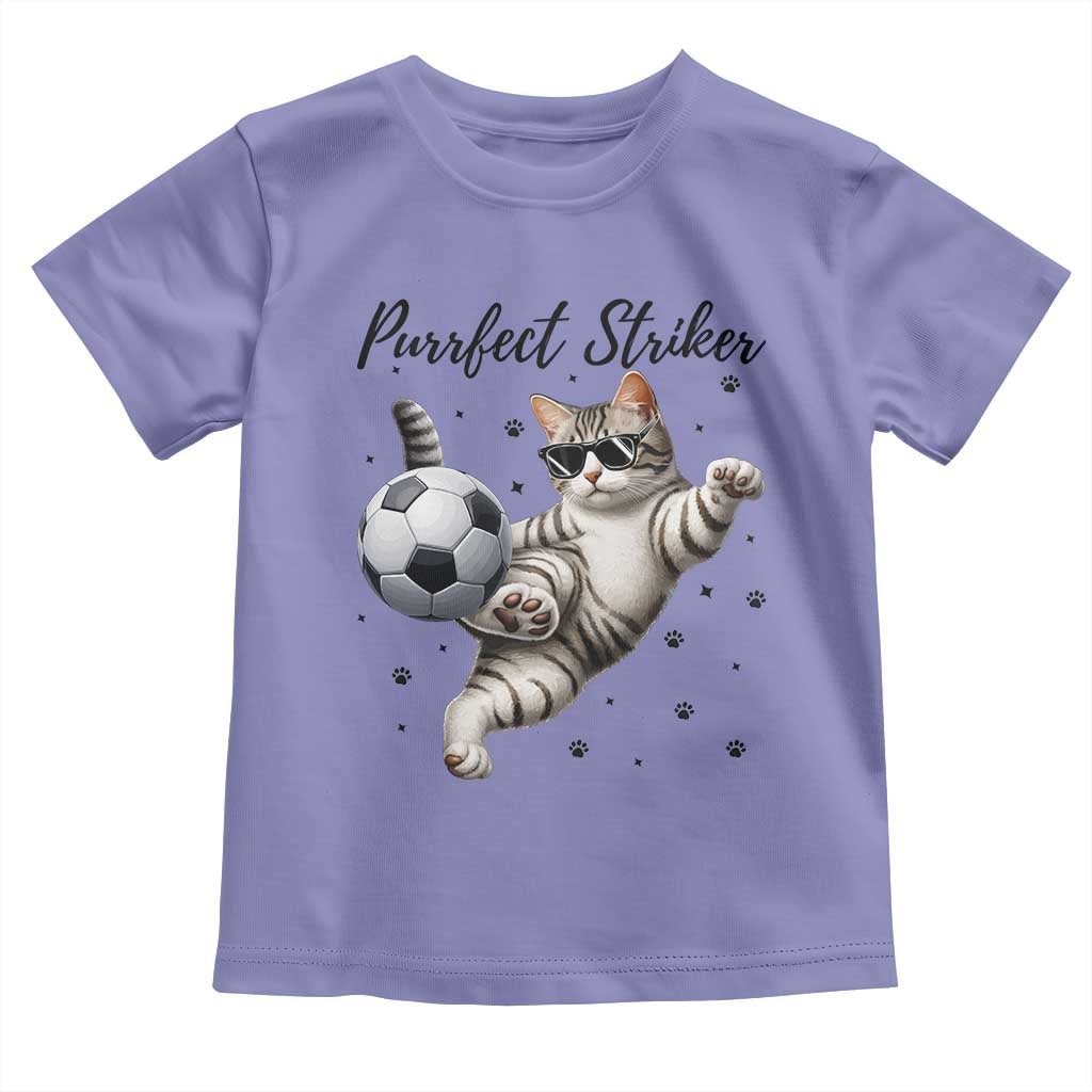 Purrfect Striker Toddler T Shirt Funny Cat Soccer Player Gift TS12 Violet Print Your Wear