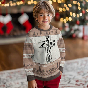 I Can Do All Things Through Soccer Christian Faith Gift Ugly Christmas Sweater TS12 Mocha Mousse Print Your Wear