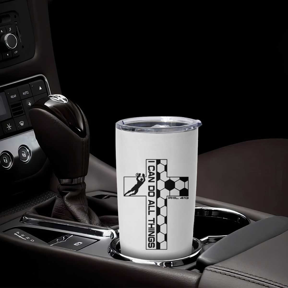 I Can Do All Things Through Soccer Christian Faith Gift Tumbler Cup TS12 Print Your Wear