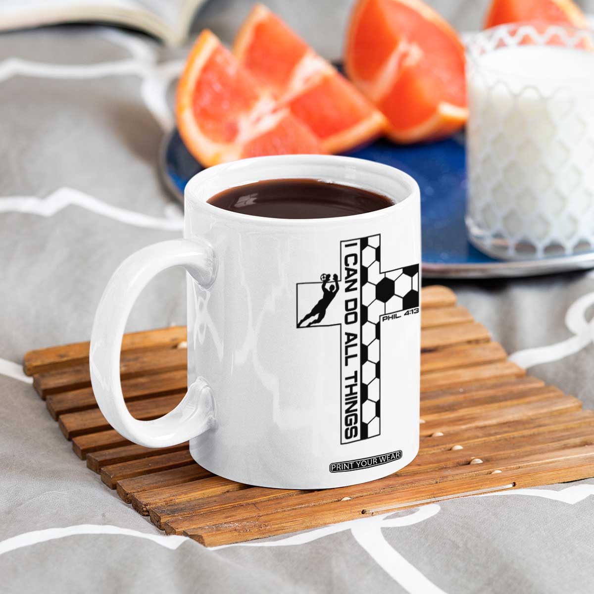 I Can Do All Things Through Soccer Christian Faith Gift Coffee Mug TS12 Print Your Wear