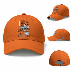 Soccer Christian Gift Baseball Cap I Can Do All Things Through Christ TS12 Baseball Cap Universal Fit Orange Print Your Wear