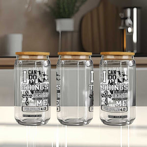 Soccer Christian Gift Glass Can I Can Do All Things Through Christ TS12 Print Your Wear